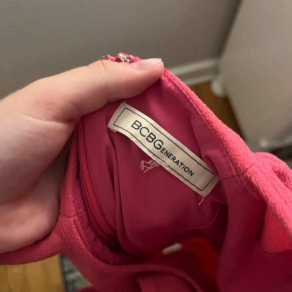 BCBGeneration Pink Ruffle Mini Dress - Picture 2 of 4